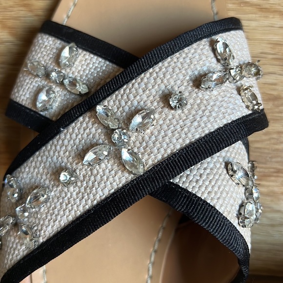 Antonio Melani Women’s Sandals with Rhinestones, 7 M, Black and Cream, Worn Once - Picture 5 of 8